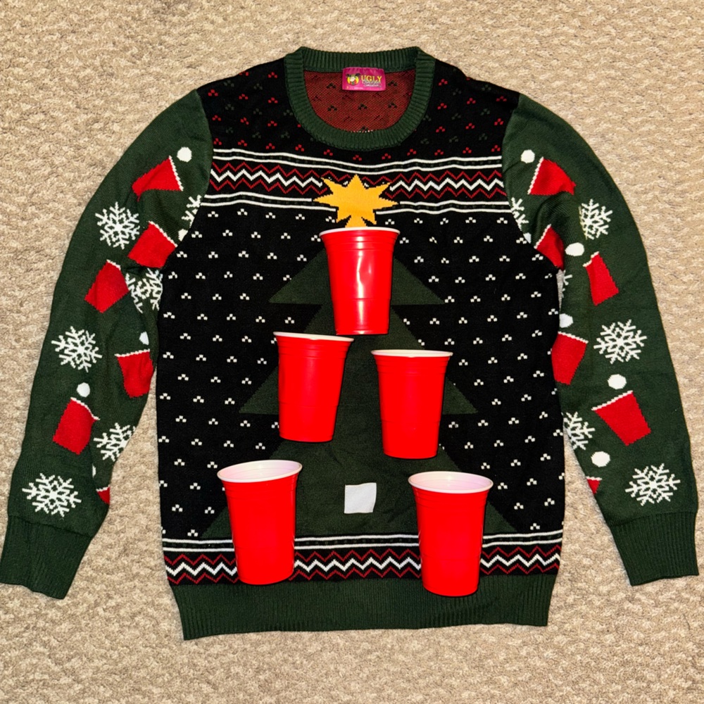 Ugly Beer Pong Christmas Sweater